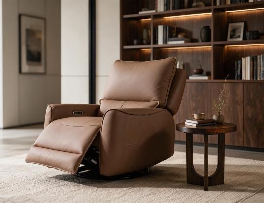Dual Power Recliner Chair with - view 4