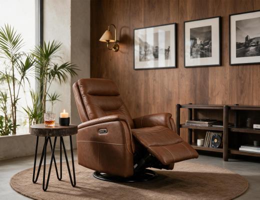 Dual Power Recliner Chair with - view 4