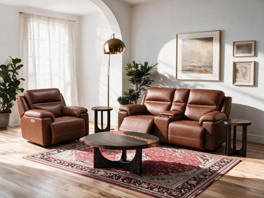 Dual Power Recliner Loveseat w - view 3
