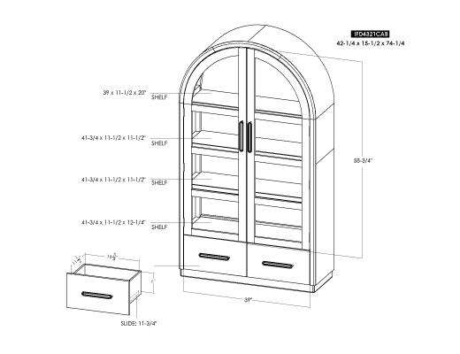 2 Drawer & 2 Glass Doors, Cabi - view 11