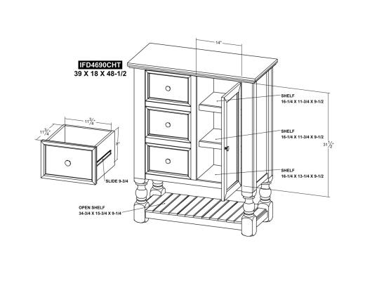 3 Drawer, 1 Door Chest - view 10