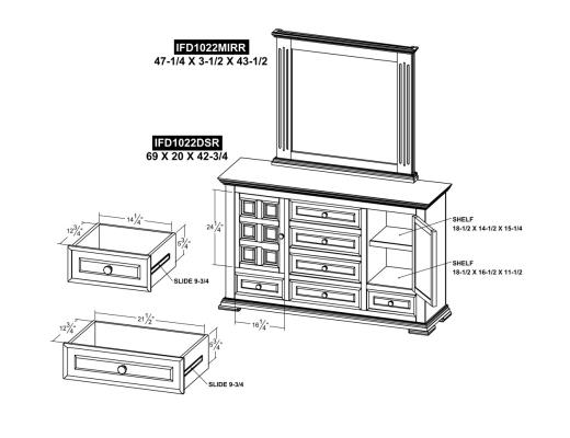 6 Drawer 2 Doors Dresser - view 10