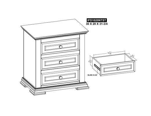 3 Drawer Nightstand - view 8