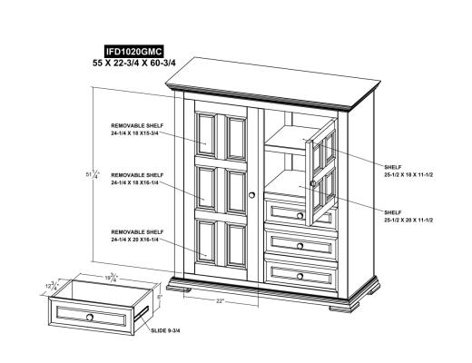 3 Drawer 2 Door Gentleman's Ch - view 6