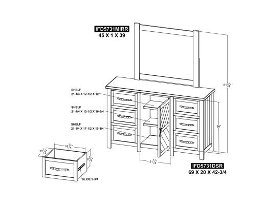 6 Drawer & 1 Door, Dresser - view 5