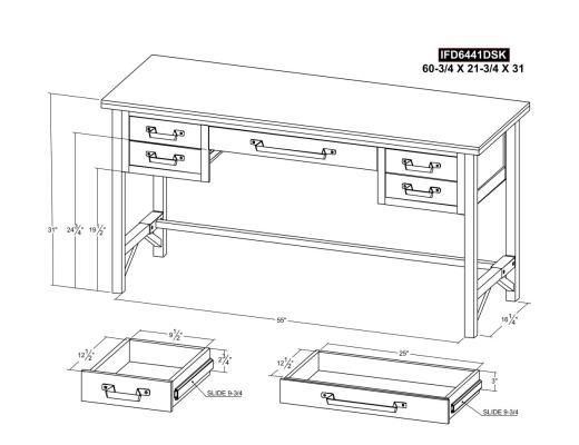 5 Drawer Desk - view 6