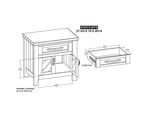 1 Drawer, 2 Door, Nightstand - view 6