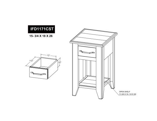 1 Drawer, 1 Shelf, Chairside T - view 7