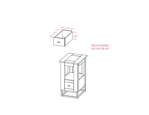 1 Drawer, 1 Shelf, Chairside T - view 6