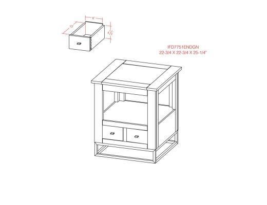2 Drawer, 1 Shelf, End Table - view 6