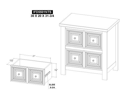 2 Drawer , Nightstand - view 8