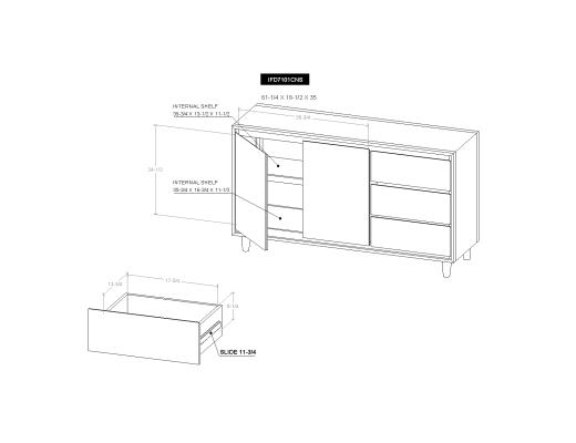 3 Drawer & 2 Door , Console - view 9