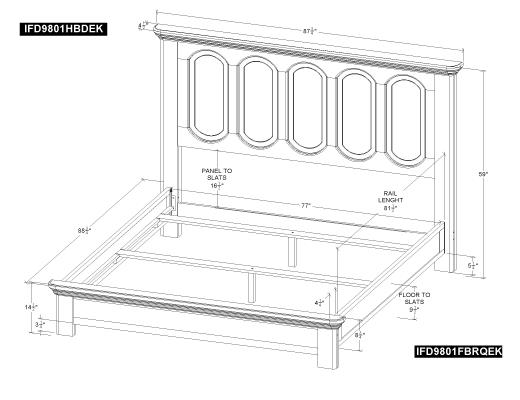 6/6 Eastern King Headboard - view 8
