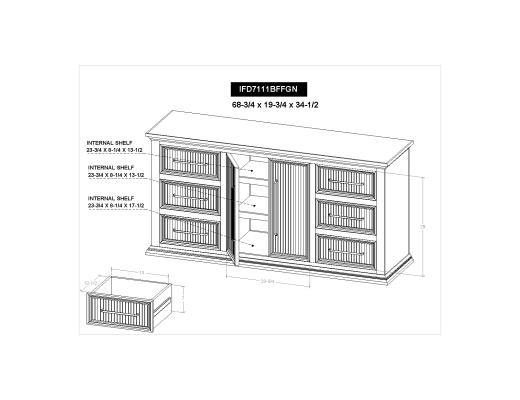 6 Drawer & 2 Door , Buffet - view 10