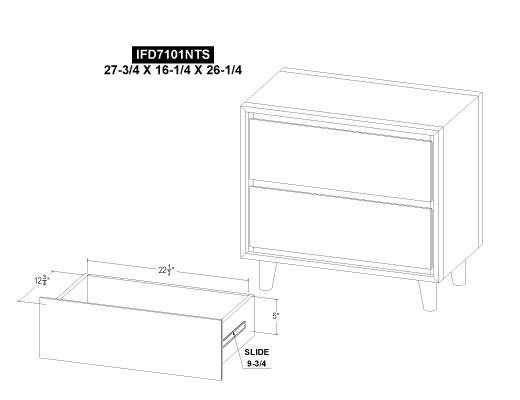 3 Drawer , Nightstand - view 7