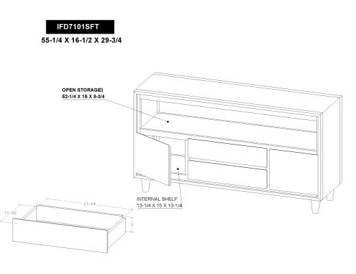 2 Drawer & 2 Door , Sofa Table - view 9