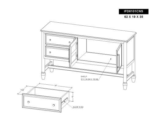 2 Drawer & 2 Door , Console - view 2