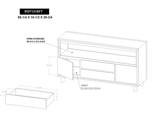 2 Drawer & 2 Door , Sofa Table - view 10