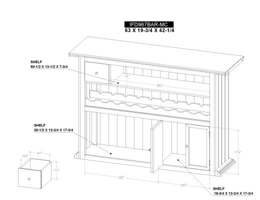 1 Drawer, 2 Door Bar - view 8