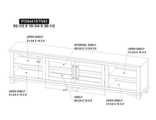 2 Door 93" TV Stand - view 10