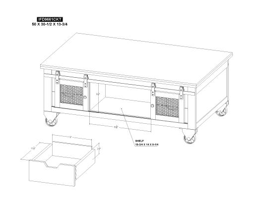 8 Drawer 4 Doors Cocktail Tabl - view 5