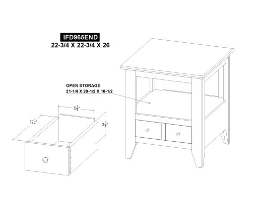 2 Drawer End Table - view 6