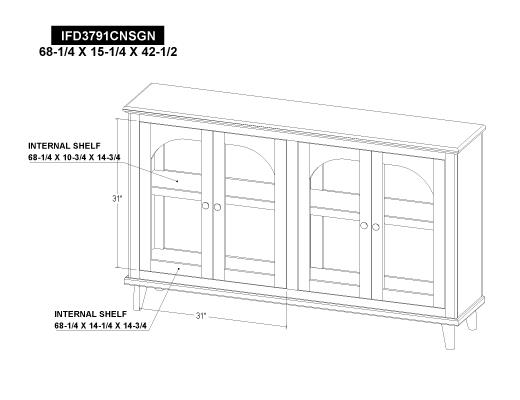 4 Glass Doors Console - view 8