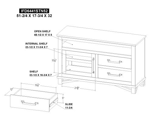 2 Drawer 1 Door 52" TV Stand - view 6