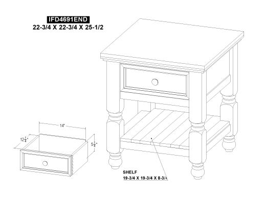 1 Drawer End Table - view 5