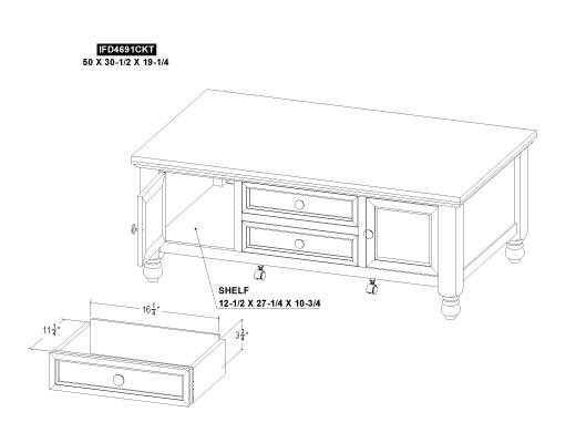 4 Drawer Cocktail Table - view 7