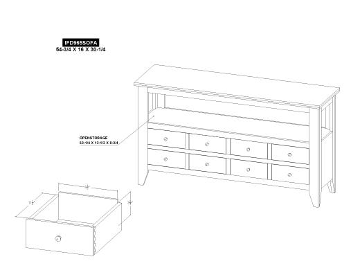 8 Drawer Sofa Table - view 6