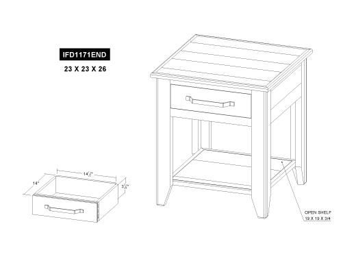 1 Drawer, 1 Shelf, End Table - view 7