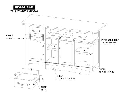 2 Drawer 2 Doors Bar - view 11