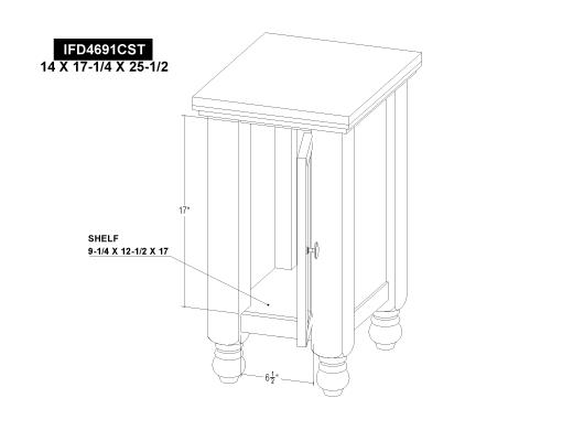 1 Door Chairside Table - view 7