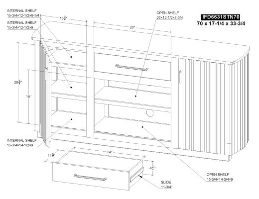 1 Drawer 2 Door TV Stand - view 6