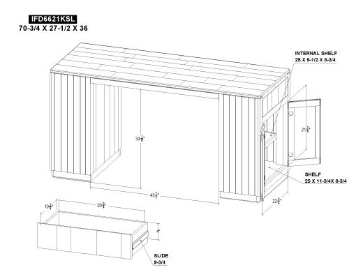 2 Drawer 4 Door Kitchen Island - view 6