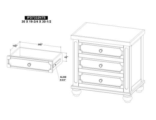 3 Drawer Nightstand - view 7
