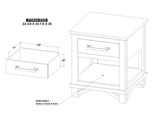 1 Drawer End Table - view 7