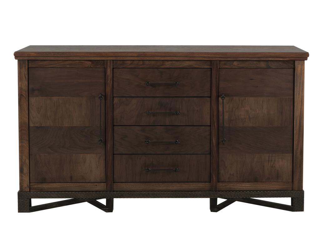 International Furniture Walnut 4 Drawer & 2 Door, Console