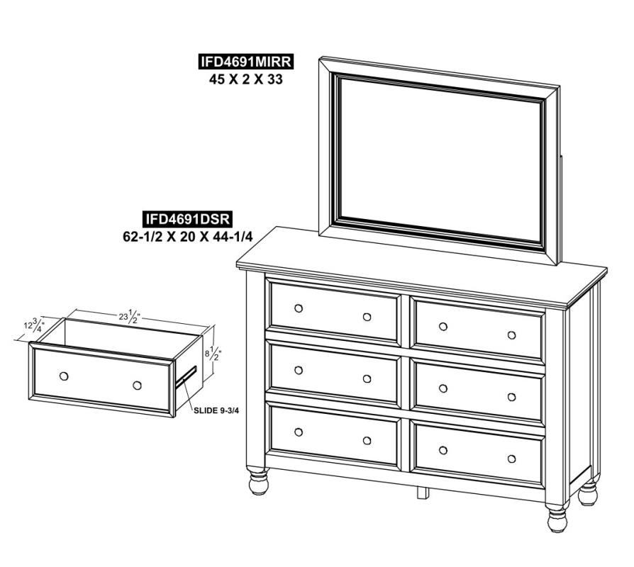 6 Drawer Dresser - IFD4691DSR