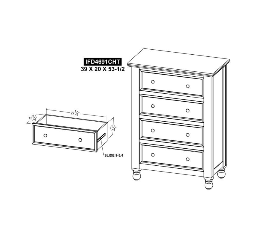 4 Drawer Chest - IFD4691CHT