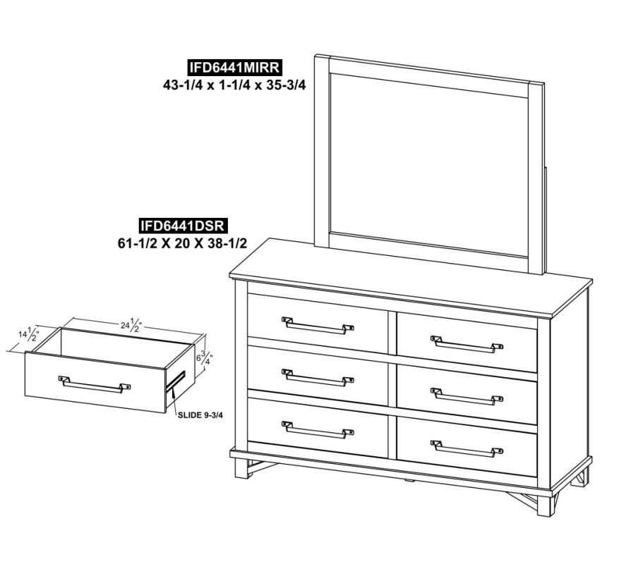 6 Drawer Dresser - IFD6441DSR