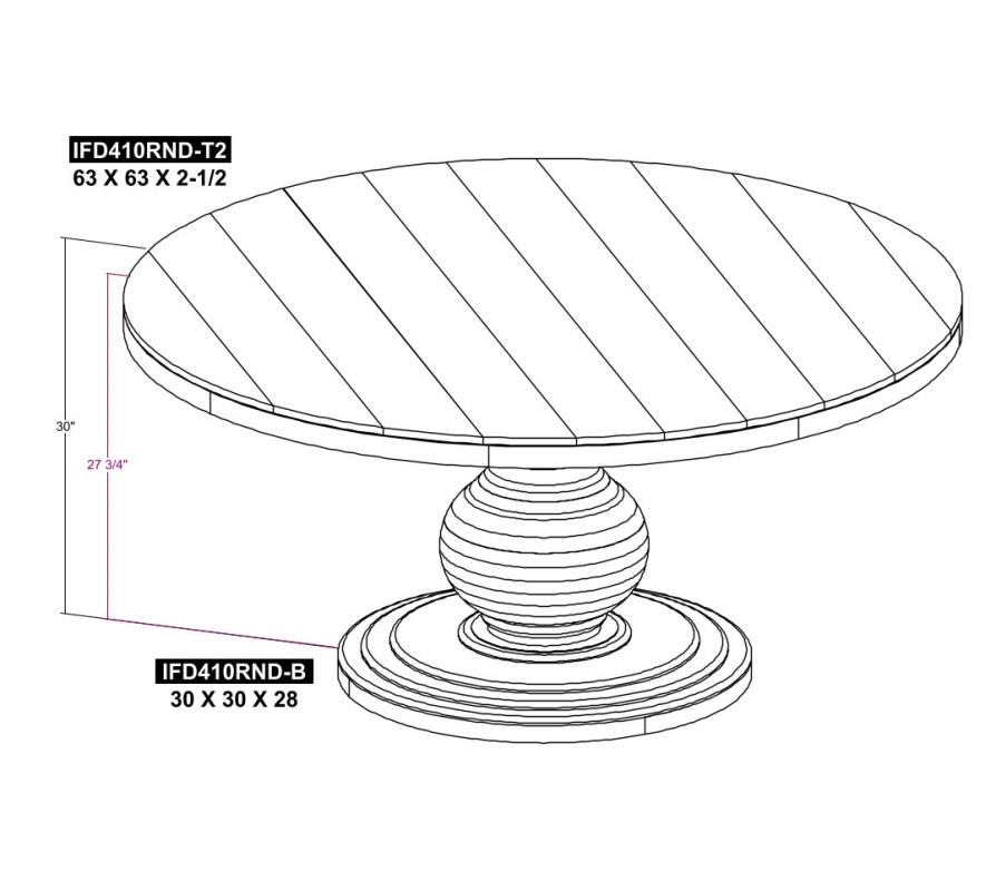 Turned Wooden Base - IFD410RND-B