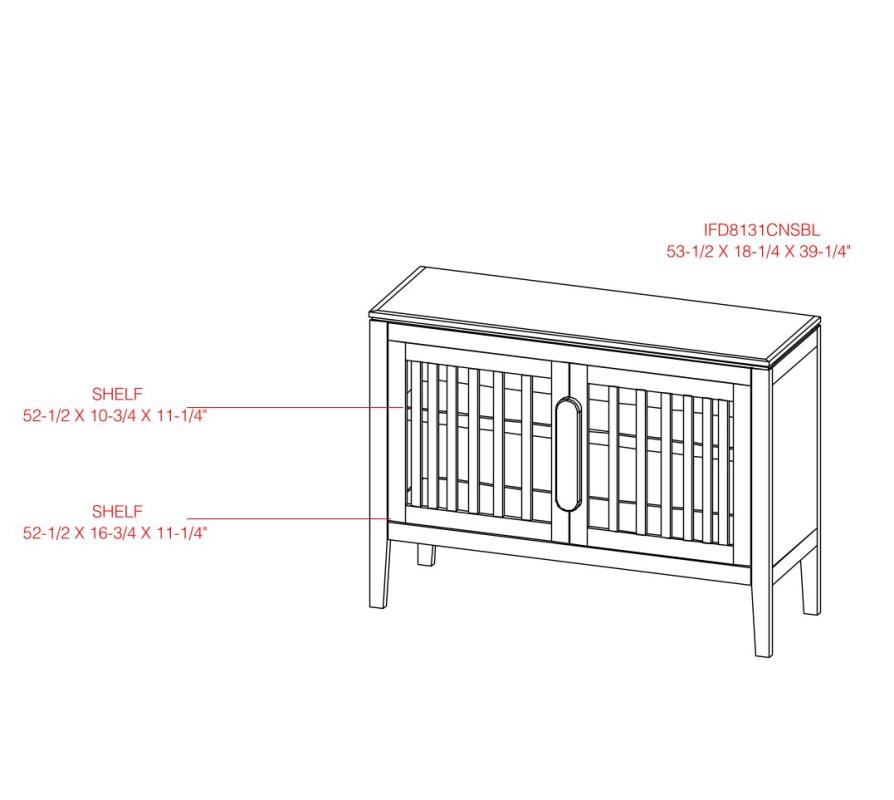 2 Door, 1 Shelf, Cosole - IFD8131CNSBL