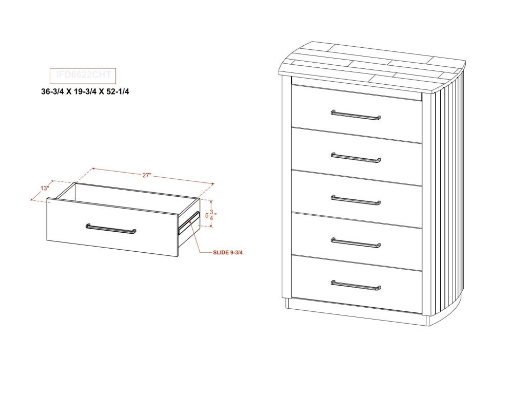 5 Drawer Chest - IFD6622CHT
