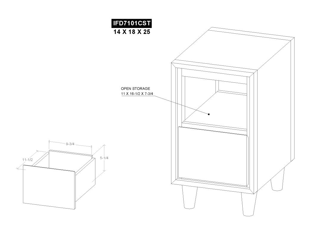 1 Drawer , Chairside Table - IFD7101CST