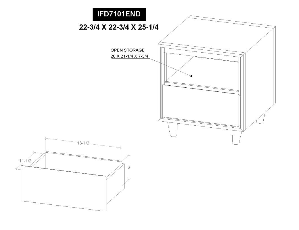 1 Drawer , End Table - IFD7101END