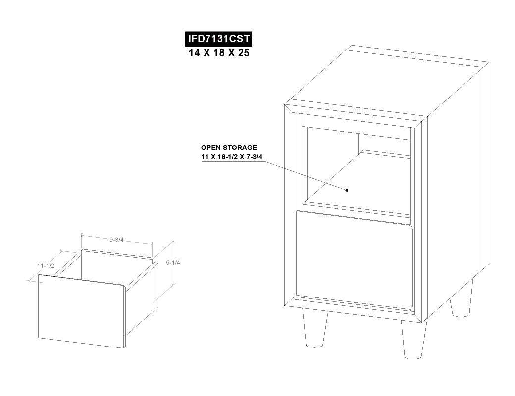 1 Drawer , Chairside Table - IFD7131CST