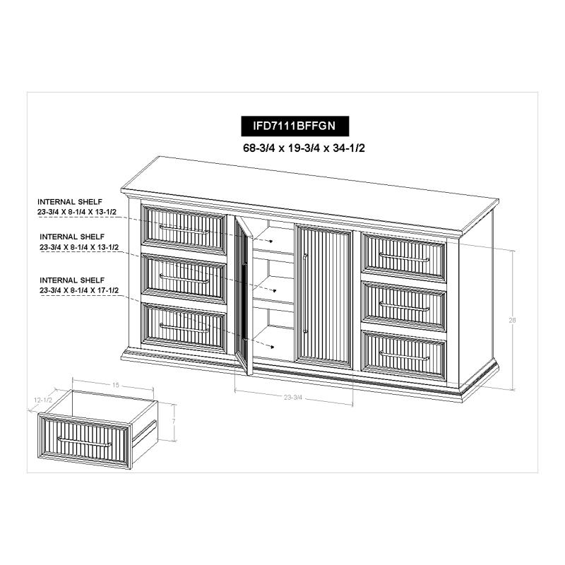 6 Drawer & 2 Door , Buffet - IFD7111BFFGN