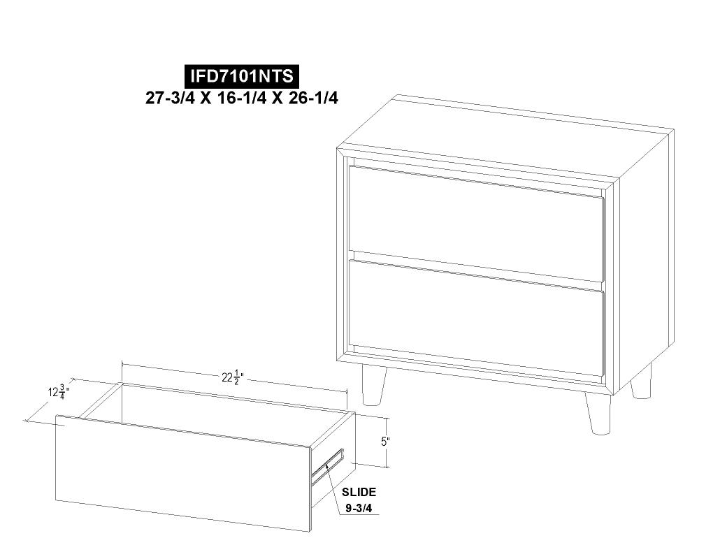 3 Drawer , Nightstand - IFD7101NTS